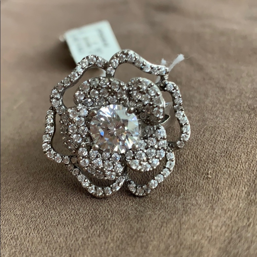 CZ flower ring